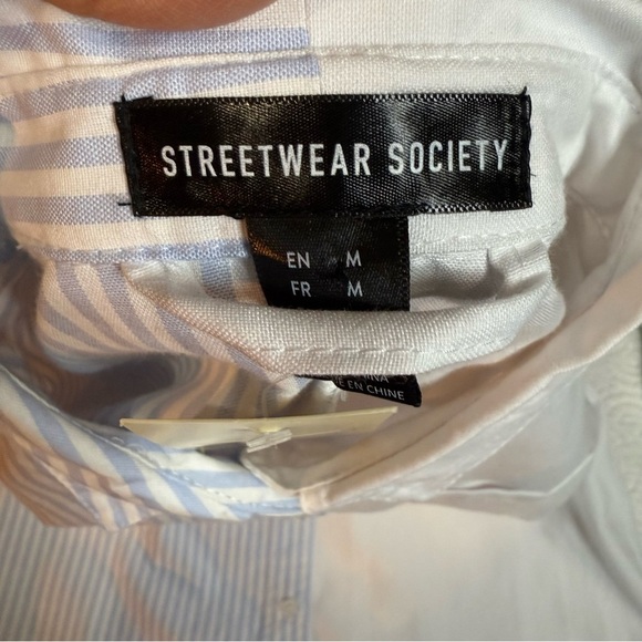 Streetwear Society Two-Tone Blue and White Button Down Shirt - Picture 8 of 8